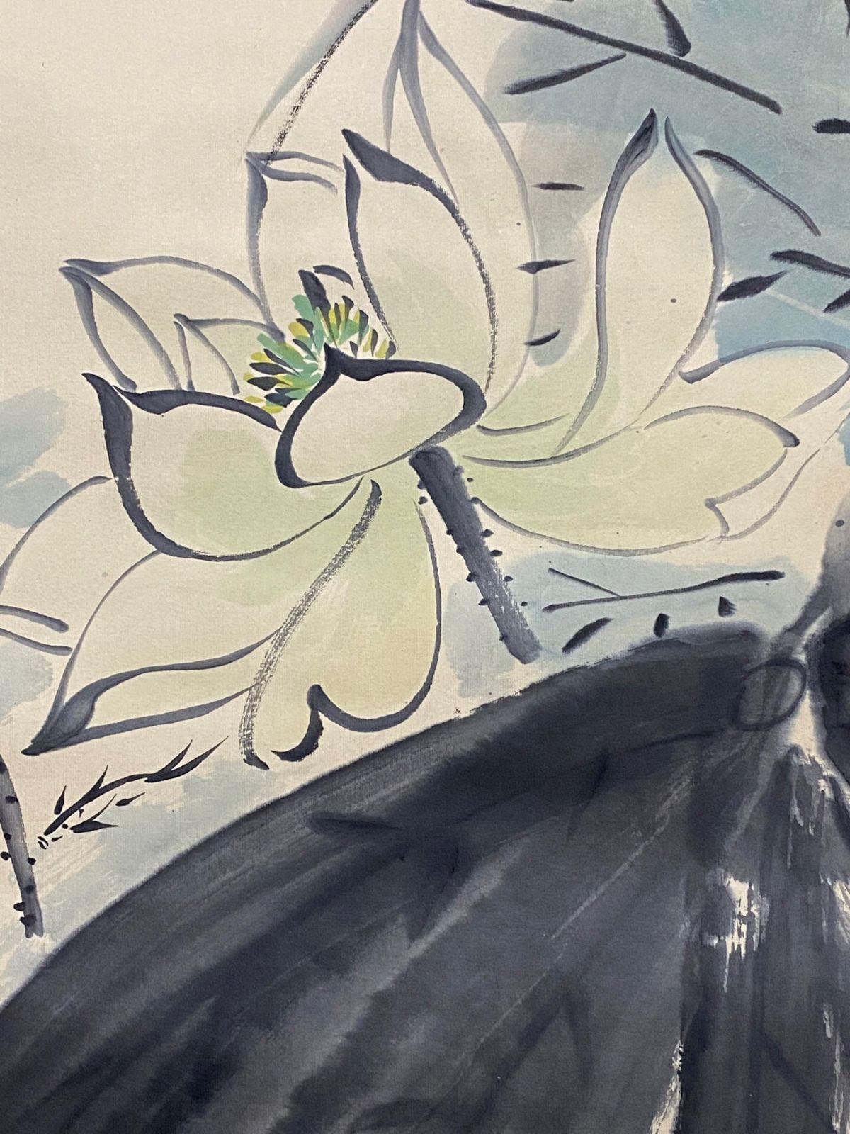 中国古美術・純手描き唐雲花鳥図画・手紙を添えた・珍品画・肉筆