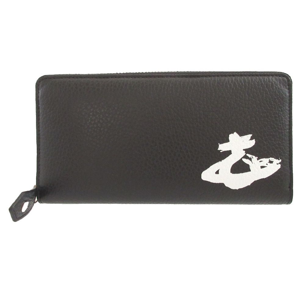 未使用 ヴィヴィアンウエストウッド オーブ柄 レザー ブラック 黒