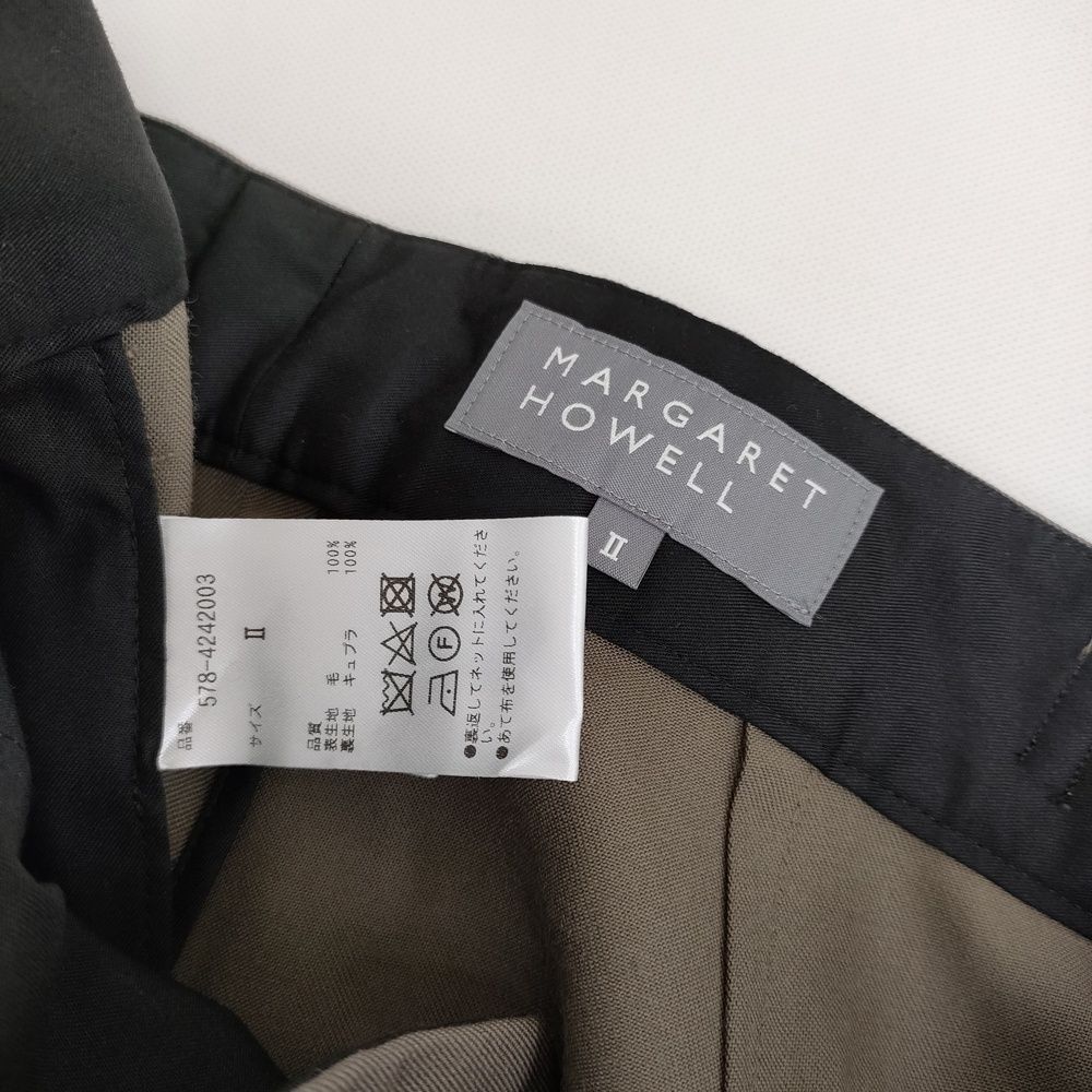 MARGARET HOWELL FLUID WOOL 578-4242003 サイズ2 タック パンツ 24AW  