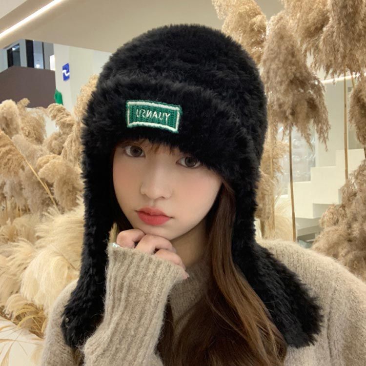 耳あて付き帽子 可愛い ニットキャップ ふわふわ 防寒帽子