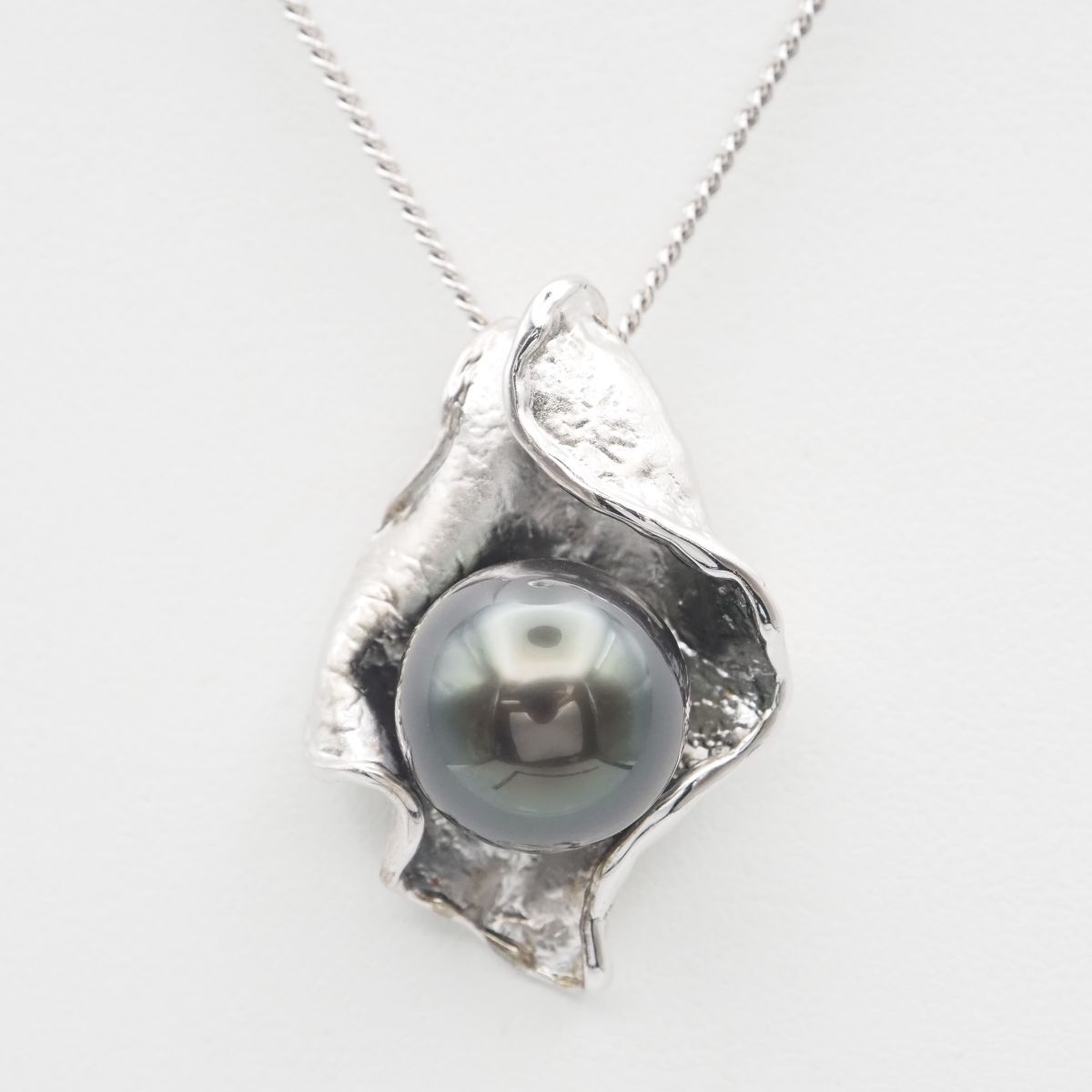 H111 黒蝶真珠 パール SILVER刻印 ペンダント トップ デザイン シルバー チャーム ヘッド 6月誕生石