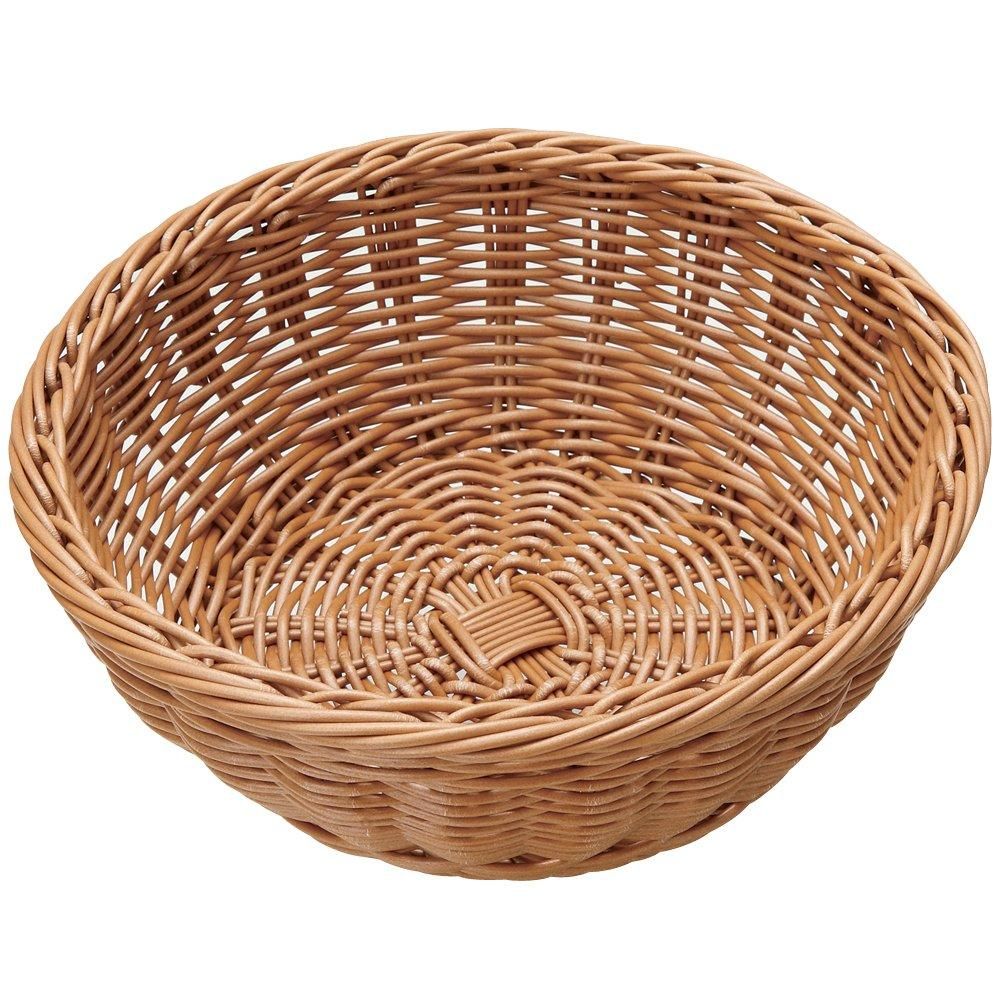 【新品・3営業日で発送】萬洋 樹脂バスケット　丸型　茶９１－０７９Ｂ【WBS8205】