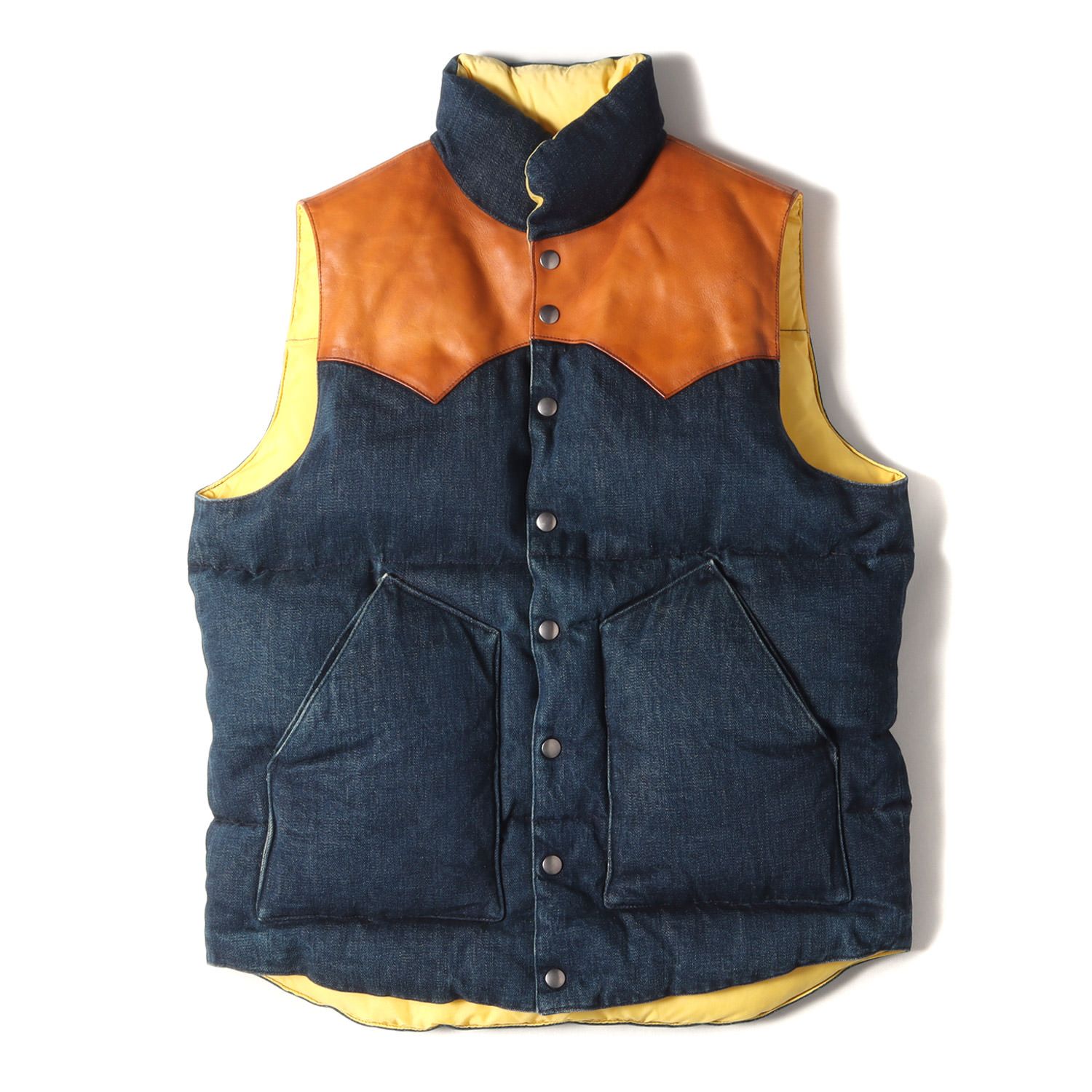 JELADO レザーヨーク　ダウンベスト JELADO ジェラード ダウンベスト サイズ:L レザーヨーク デニム ダウン