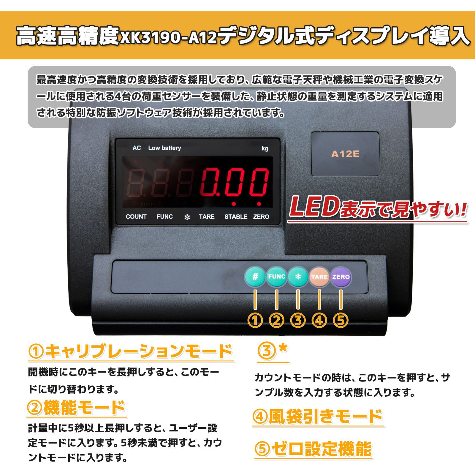 フロアスケール 5t 5000kg デジタル式 1000×1000mm 低床式計量器 台秤 デジタル台はかり 電子秤 バッテリー内蔵充電式  ワイヤレス使用可能 - メルカリ