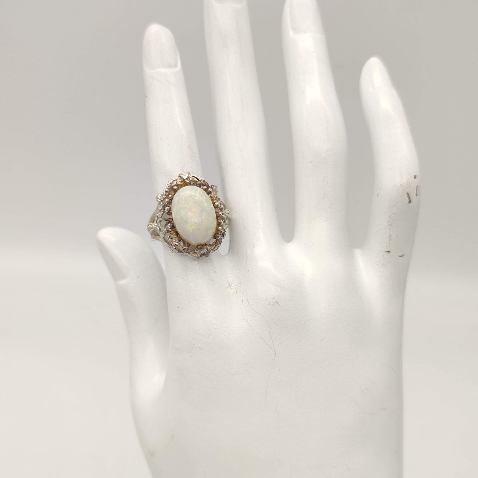 オパール色のシルバーリング size 12 美品】オパールリング STERLINGSILVER シルバー925 12号 - メルカリ