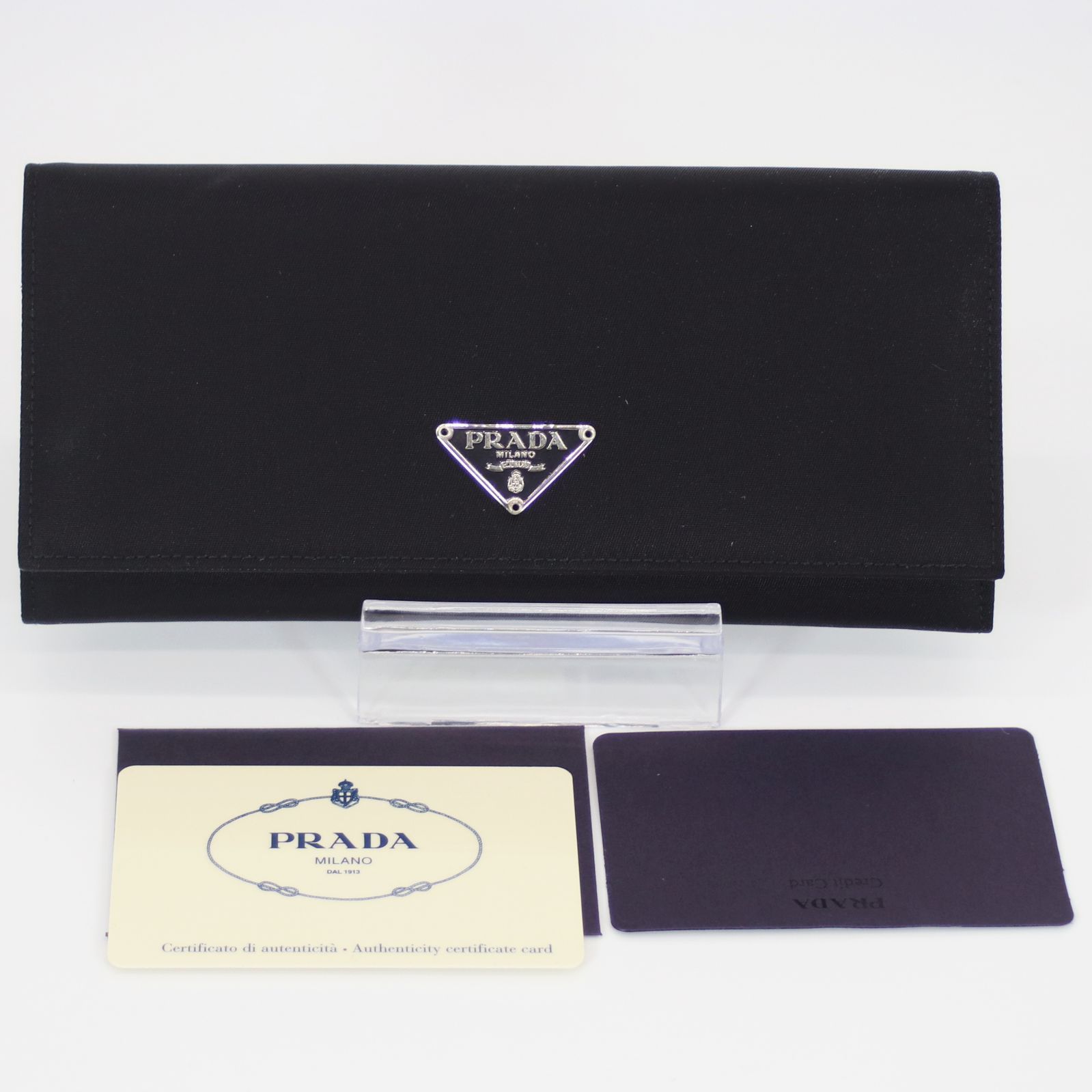 PRADA♢PRADA プラダ 折財布 三角ロゴプレート 記撮ナイロン - 折り財布