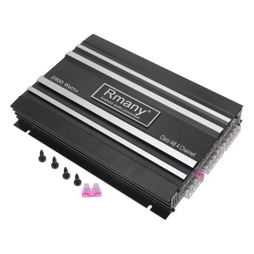TUCKBOLD車載用12V4チャンネルカーアンプステレオオーディオ2800W対応|4チャンネルカーアンプブラック1個