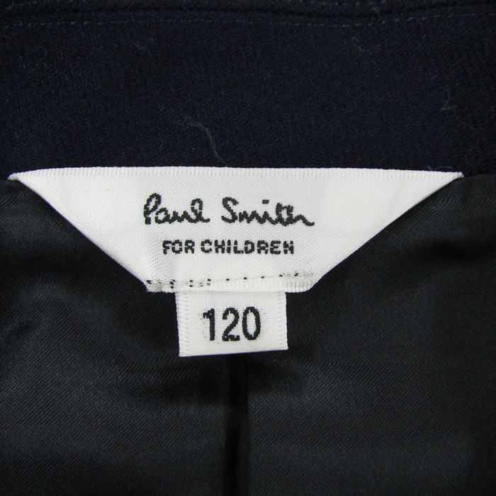 ジャケット/上着ポールスミス チェスターコート 無地 胸ポケット ロングコート アウター 日本製 ウール キッズ 男の子用 120サイズ ネイビー Paul Smith