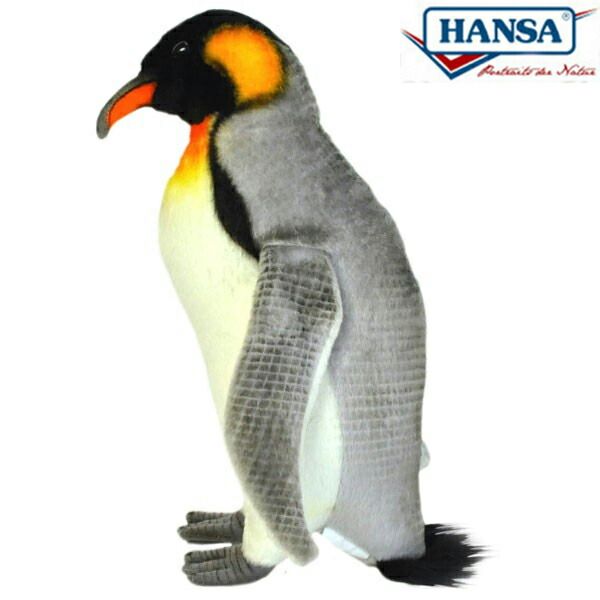 HANSA 7091 キングペンギン22 全長：22cm KING PENGUIN  BH7091  ぬいぐるみ ハンサ 動物 犬 猫 鳥 うさぎ ペンギン アニマル 置物 人形 フィギュア 大きい 実物大 大型