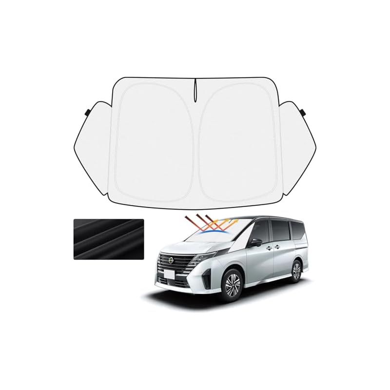 【遮熱コーティング＆ハニカム設計】Cartist 革新型 日産 セレナ C28 フロントサンシェード 遮熱コーティング素材 SERENA 6代目 2022年~現行 フロントガラス サンシェード シェードカーテン マル