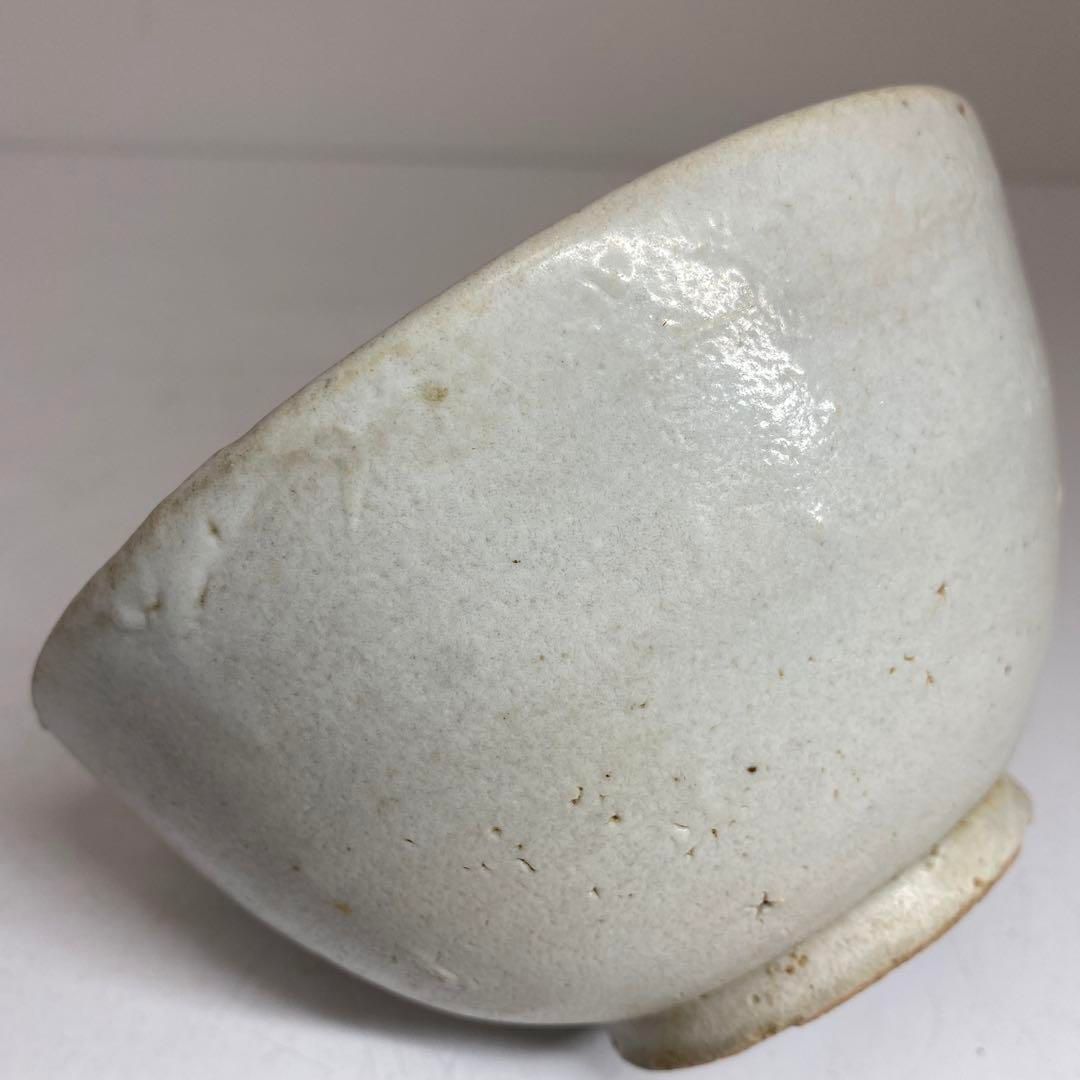 朝鮮古美術　李朝白磁茶碗　P 直径14.5cm 東H5-0903③タサチ 朝鮮古美術 李朝白磁茶碗 P 直径14.5cm 東H5-0903③タサチ