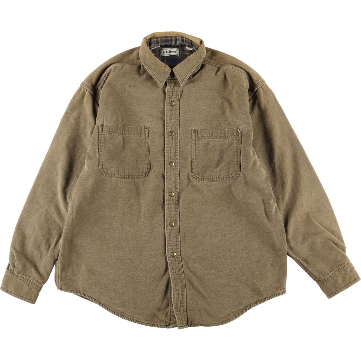 古着 80年代 エルエルビーン L.L.Bean 長袖 ダック地ワークシャツ メンズL ヴィンテージ/eaa334697
