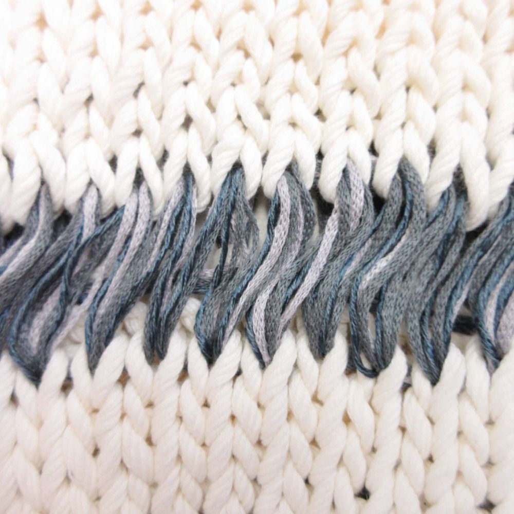  Maiami マイアミ Dropstitch Vest ボーダー コットン ニットベスト ノースリーブ カットソー S M ホワイト×グレー系 レディース 古着 ベスト ジレ ベスト ジレ ビスチェ