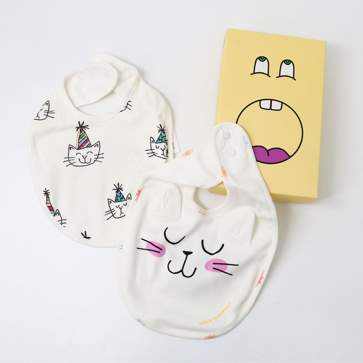 STELLA McCARTNEY KIDS ステラマッカートニー キッズ ベビー スタイ TWB560 Z2771 2枚セット よだれかけ 子供 ガールズ ボーイズ ギフトセット コットン 刺繍 出産祝い プレゼント ブランド