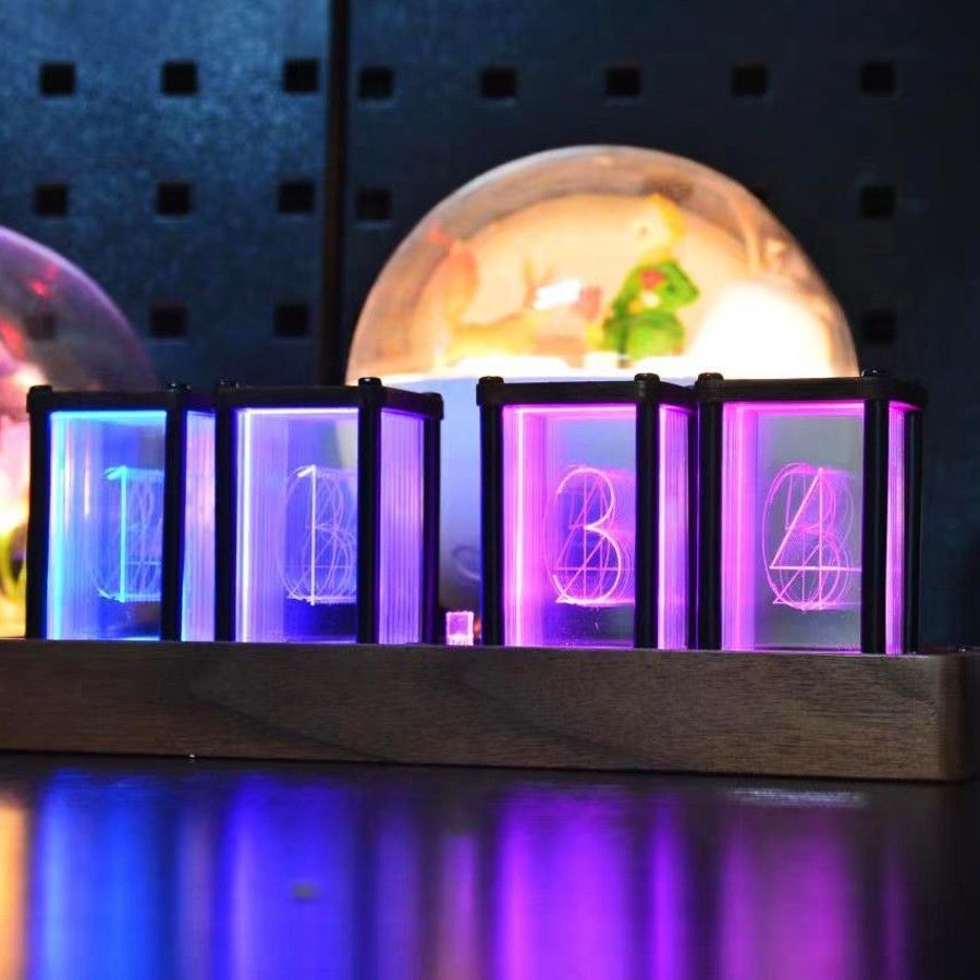 卓上時計 ニキシー管時計 目覚まし 時計 クロック LED 木製 モダン 卓上 卓上時計 ニキシー管時計 目覚まし 時計 クロック LED 木製 モダン