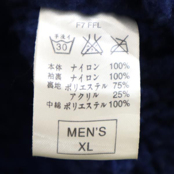 ナイキ 90s 白タグ ナイロン 中綿 ロゴ刺繍 ベンチコート XL ネイビー