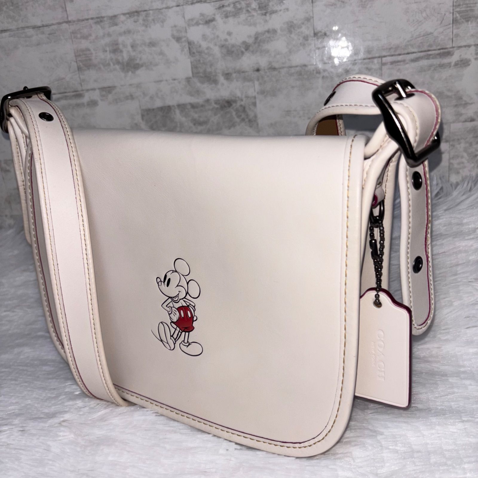 COACH コーチ ショルダーバッグ ミッキー コラボ COACH】コーチ ディズニー ミッキー コラボ レザー ダブル