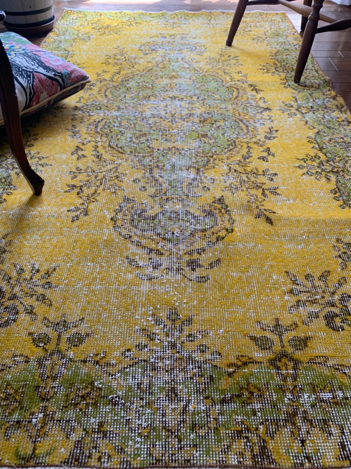 特大コーラルレッド288×160 宝石メダリオントルコヴィンテージラグ