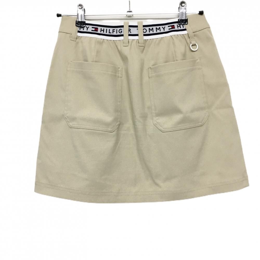 超美品】トミーヒルフィガーゴルフ スカート ベージュ×白 レディース L