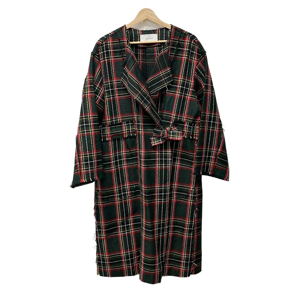 ASTRAET アストラット コート サイズ0 XS レディース - ダークグリーン×レッド×マルチ 長袖|チェック柄|春|秋