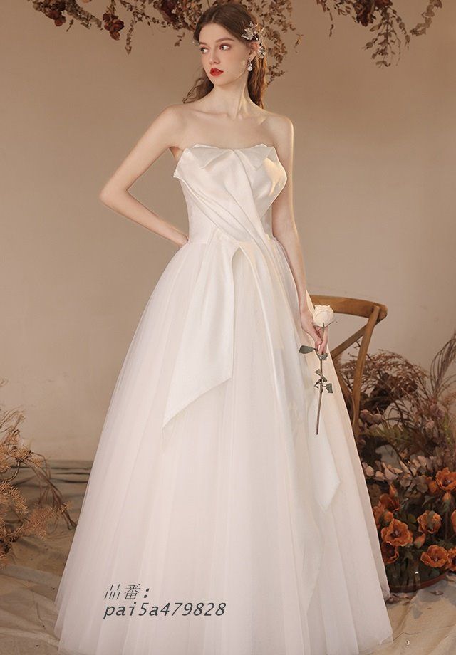 ウェディングドレス オフショルダー ウェディングドレス 大きいサイズ 3L 4L ウェディングドレス 二次会 フォトウェディング 上品 シンプル 小さいサイズ 前撮り pai5a479828 MAAHADDERANG_COM
