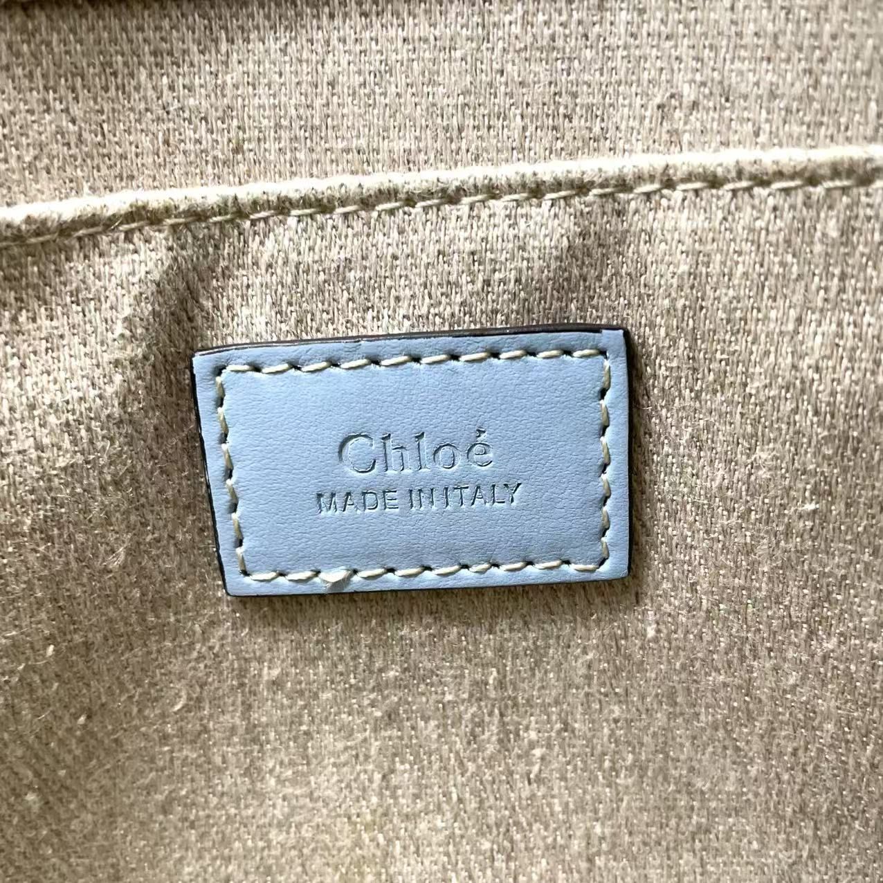 Chloe WOODY スモール ショルダーバッグ キャンバス×カーフ オフ