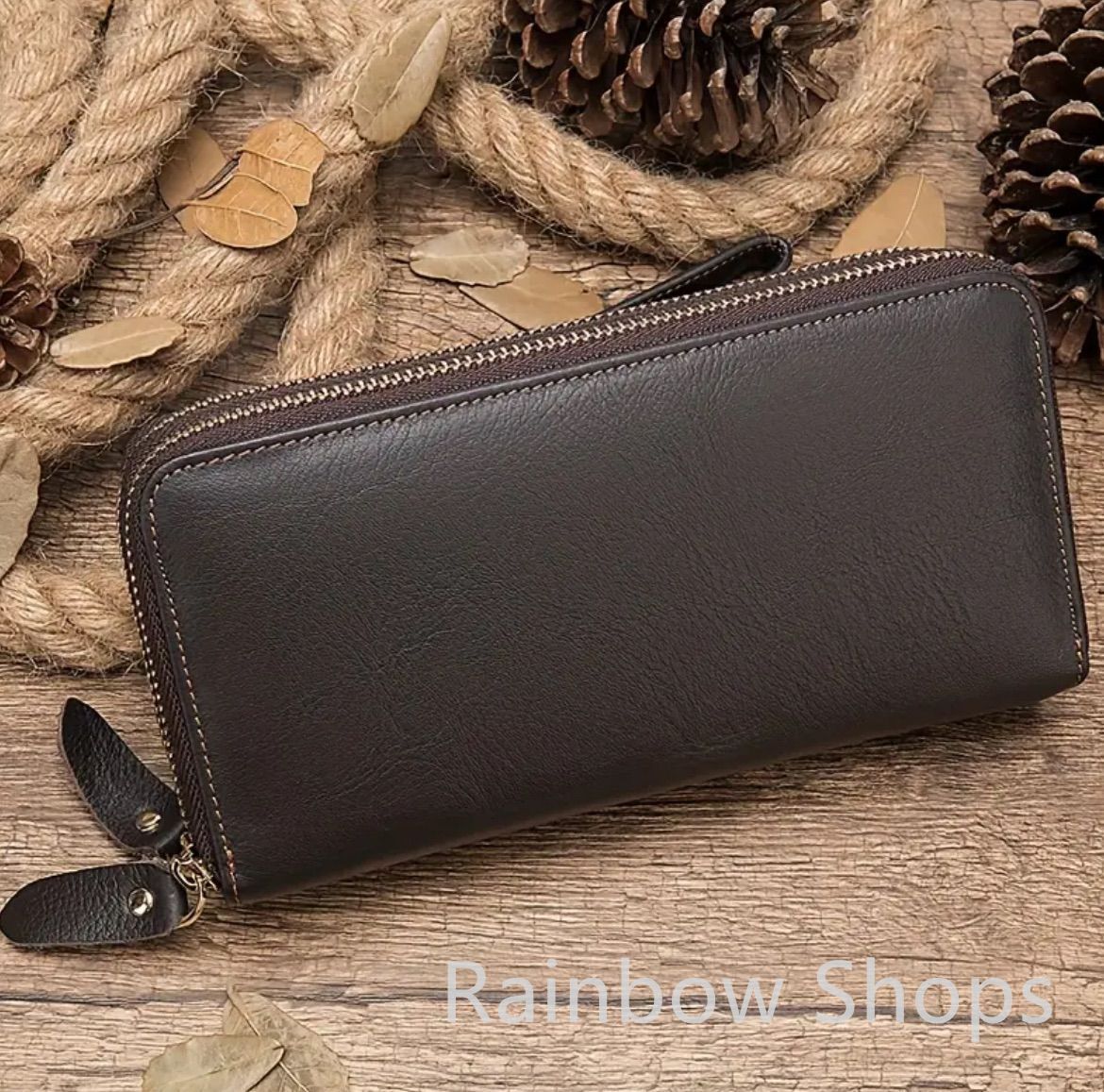 ダブル ラウンドファスナー ブライドルレザー 長財布 メンズ 黒 ブラック 長財布 メンズ ブライドルレザー 本革 財布 ラウンドファスナー