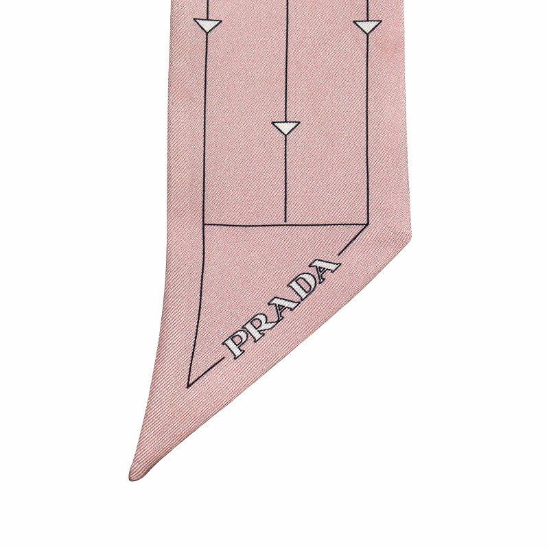 プラダ PRADA トライアングル ロゴ プリントツイル スキニー スカーフ  