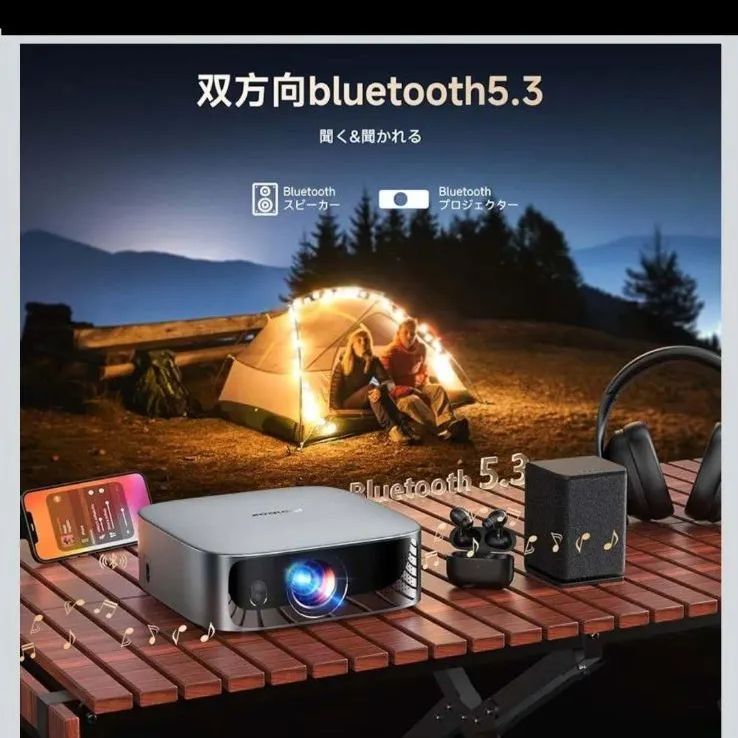 プロジェクター 家庭用 小型 1200ANSI 4K対応 大画面 軽量 グレー テレビ・映像機器 iSinbox プロジェクター 家庭用 小型 1200Ansi 4K対応