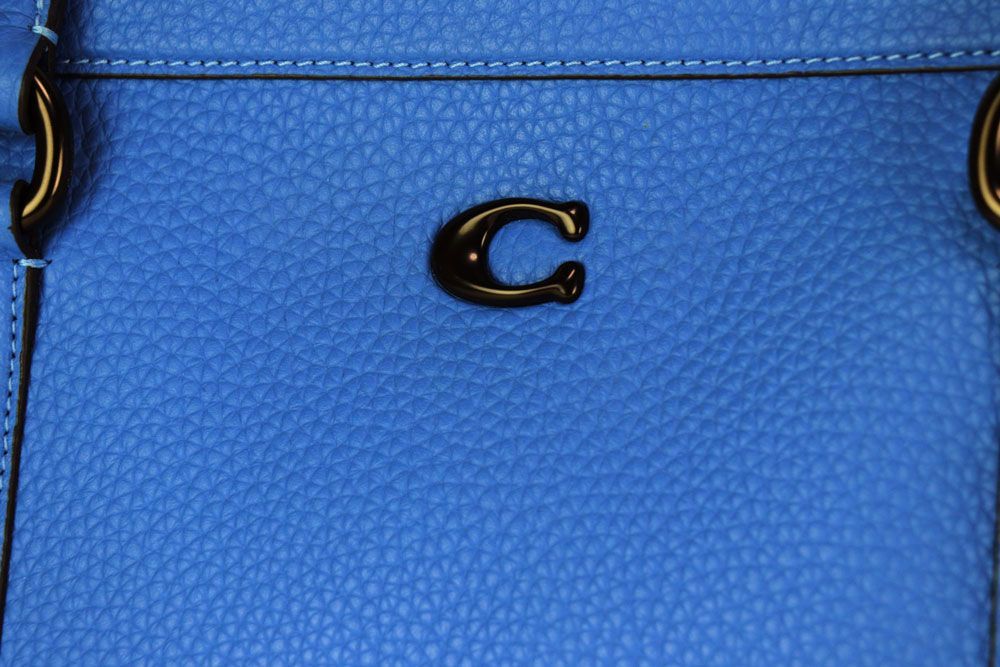 COACH】コーチ ペブル レザー ゴッサム ジップ トート バッグ ブルー 