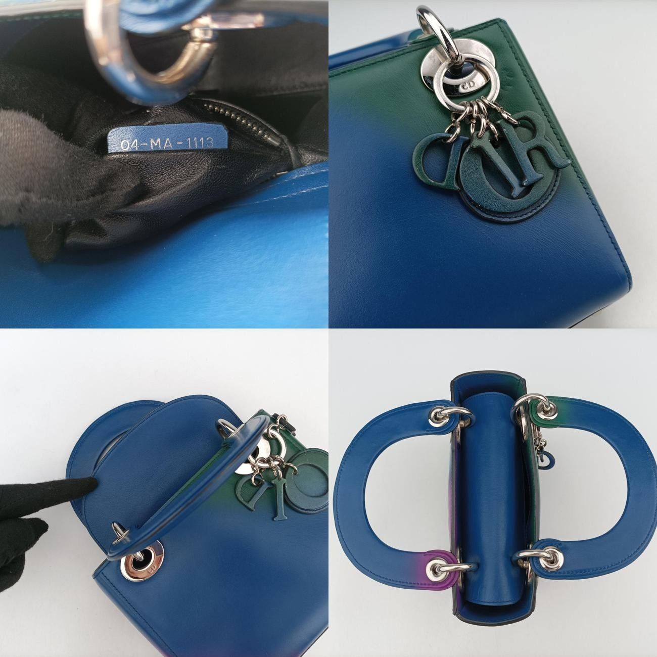 クリスチャンディオールChristian Diorレディディオールブルー×グリーン×パープルレザー04-MA-1113