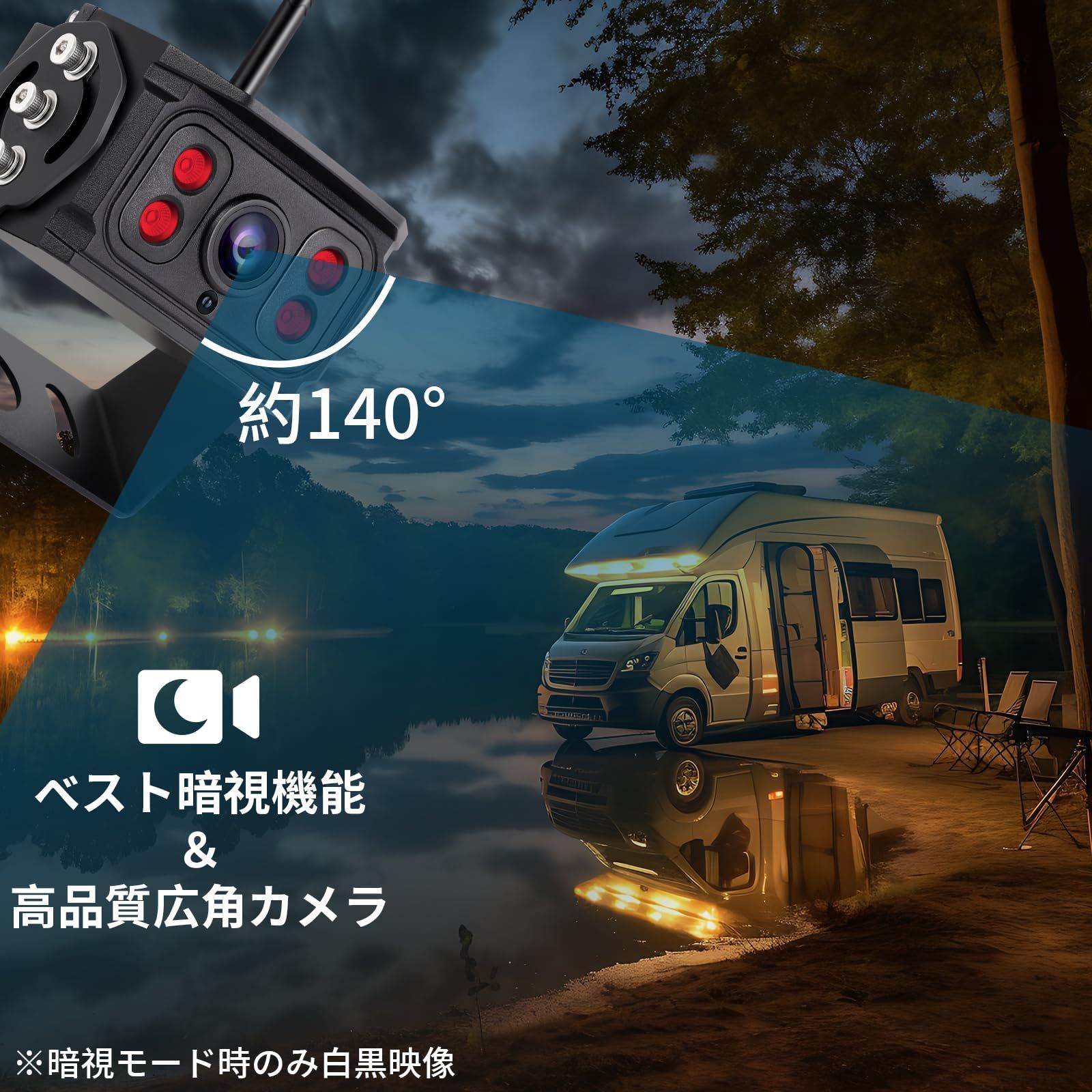 バックモニターセット ズーム機能搭載 ワイヤレスバックカメラ24v タッチスクリーン デジタル信号 分割表示 7インチバックカメラモニター 画像反転 ガイドライン DC12V 36Vまで対応 トラック対応 Hizenyo 録画機能 2年メーカー HZY-L5W