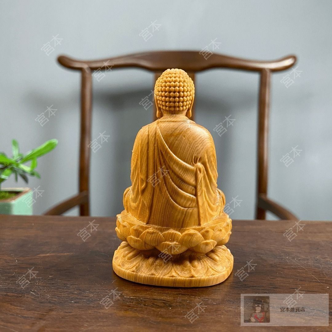 大日如来 仏像 オブジェ 木製 木彫 仏教 崇拝 彫刻 病気平癒
