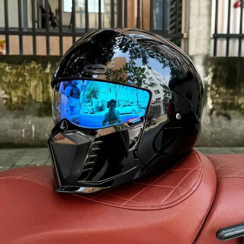 ORZ 多機能ヘルメット レトロオートバイ ヘルメット軽量 フル