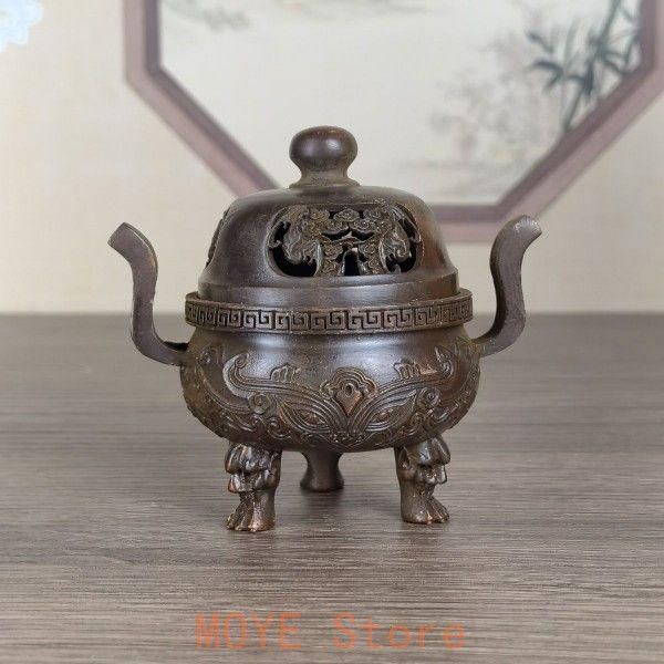 三鳳凰銅香炉 香薫炉 銅炉 三足鼎 銅器 香道具 装飾品 工芸品 三鳳凰銅香炉 香薫炉 銅炉 三足鼎 銅器 香道具 装飾