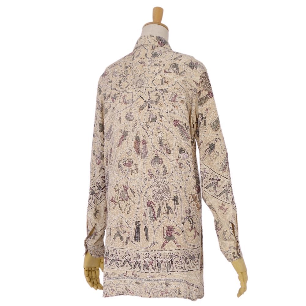 エルメス マルジェラ期 シルク100%シャツ ブラウス ペイヴメント