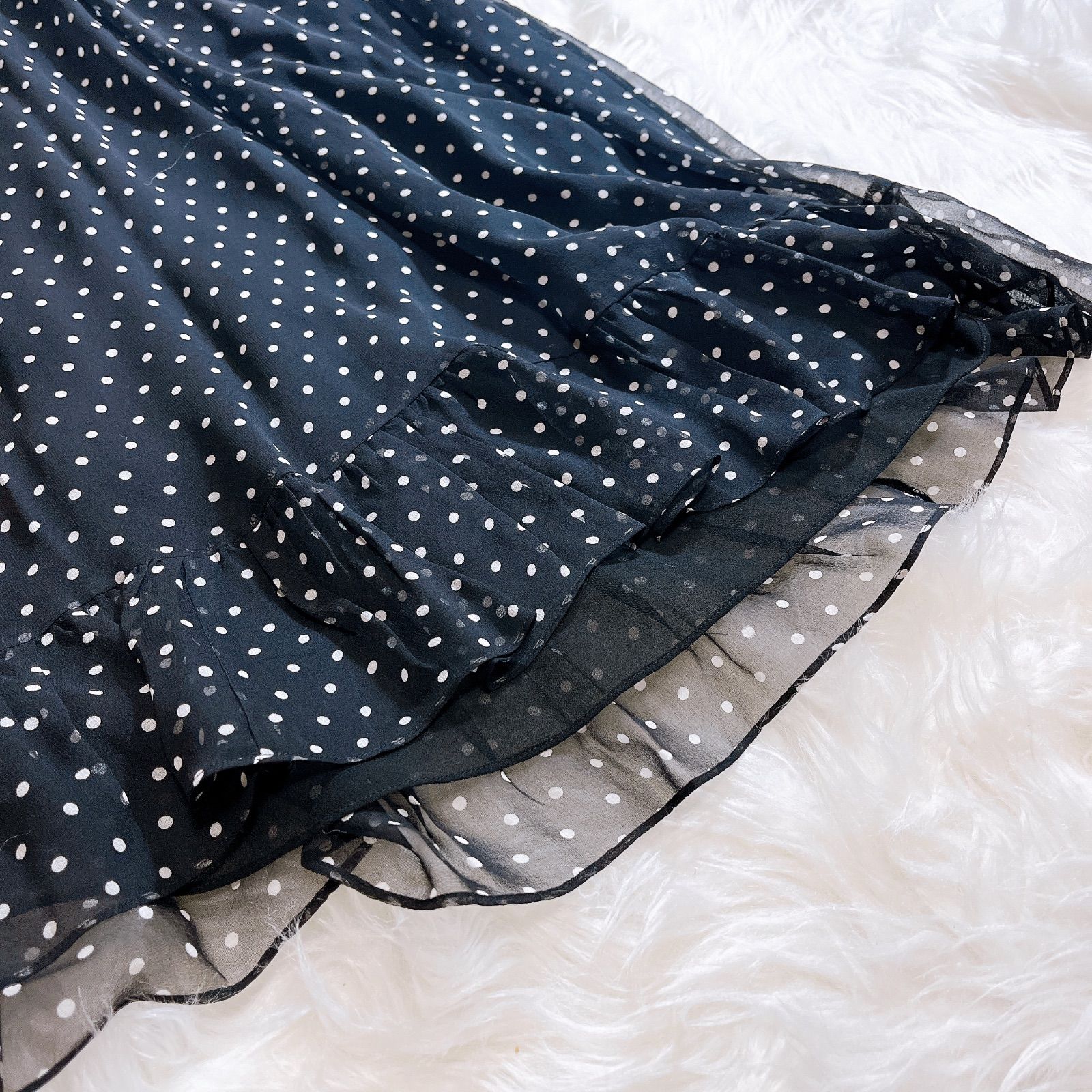 kate spade ドット ワンピース 黒 XS スペース ドット タイネック ドレス | ワンピース / ドレス