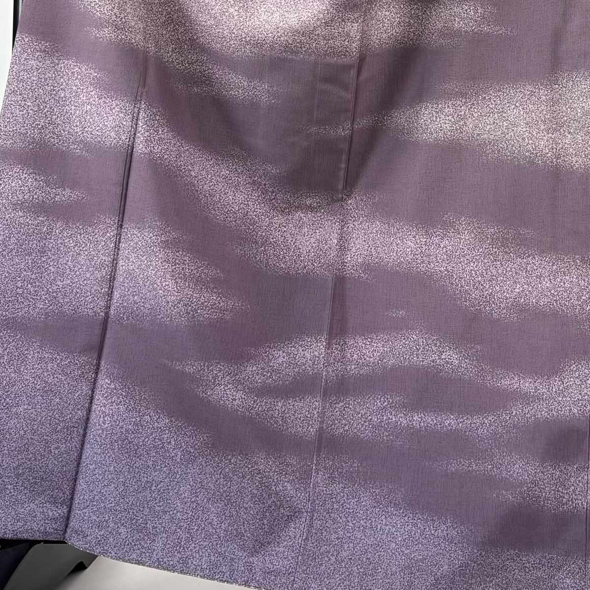 訪問着 身丈165cm 裄丈64.5cm M 袷 紬地 霞 ぼかし 灰紫 正絹 秀品