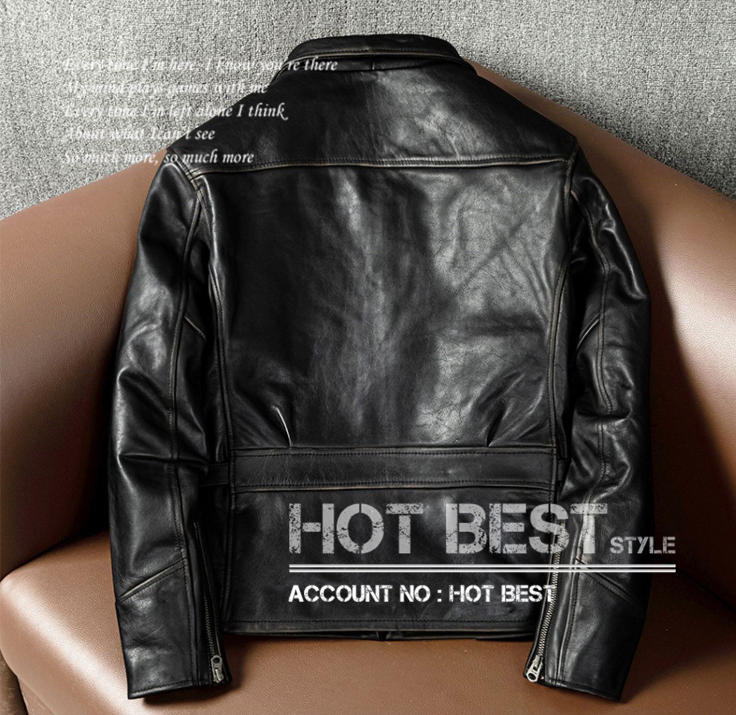 上質革ジャン メンズ 茶芯ホースハイド 30年代スタイル シングル