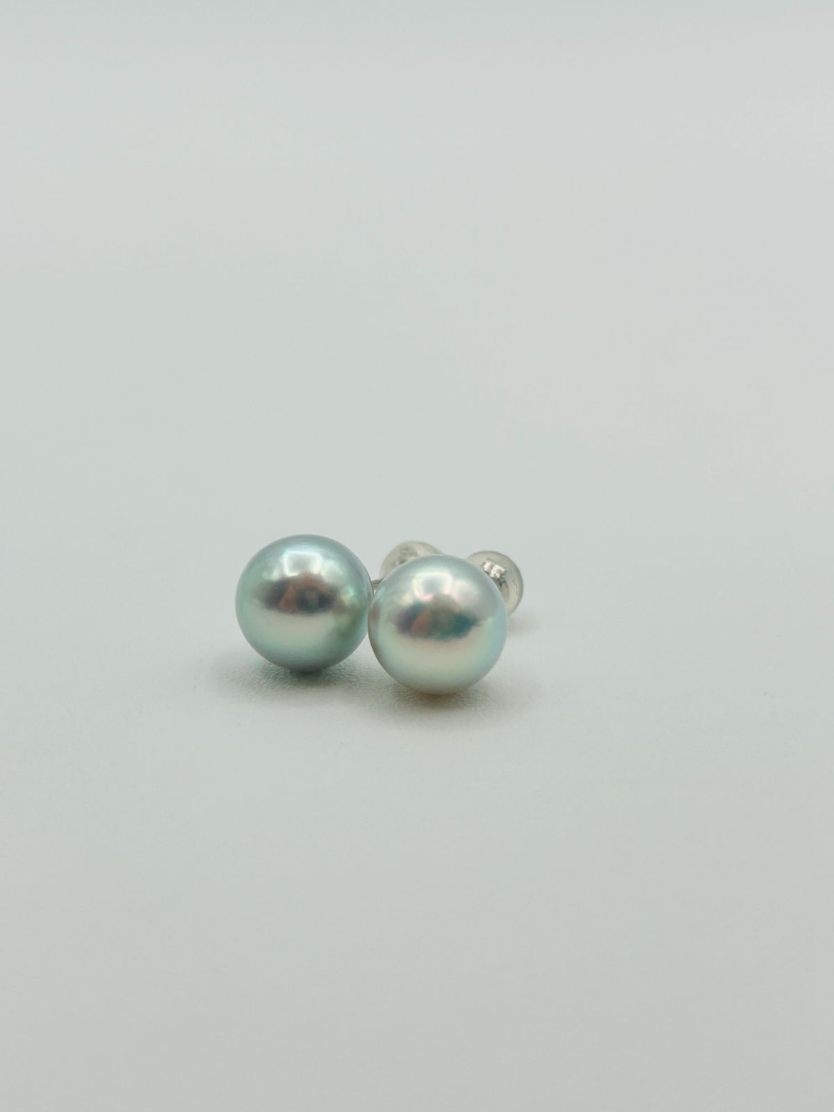 アコヤ ナチュラル 真珠 パール ピアス K14WG 8.0mm 無調色 NATURAL 