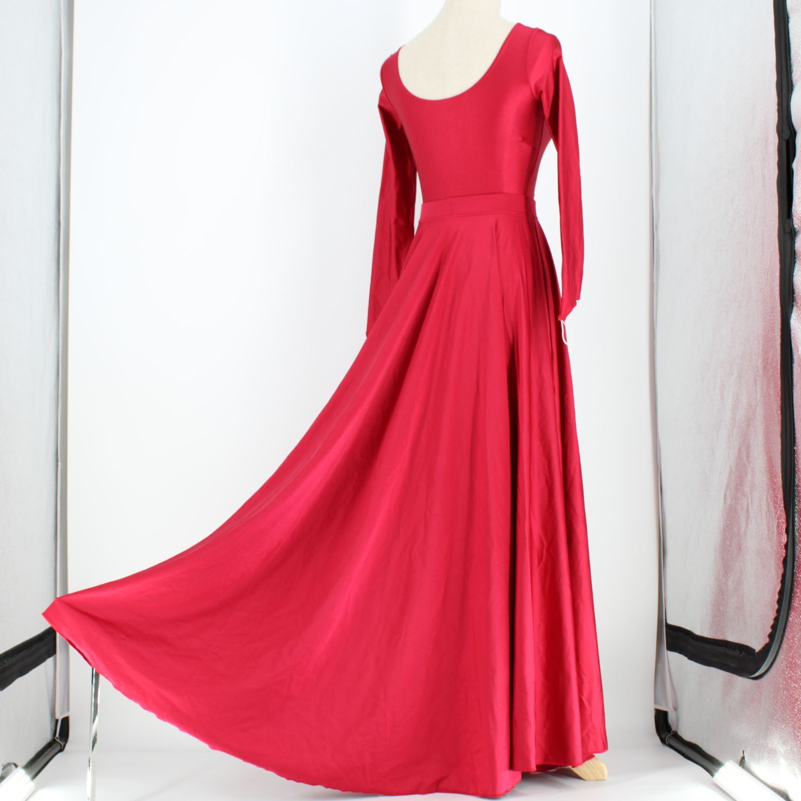 美品 日本製 社交ダンス衣装】レッド CHACOTT ワンピース ドレス 赤