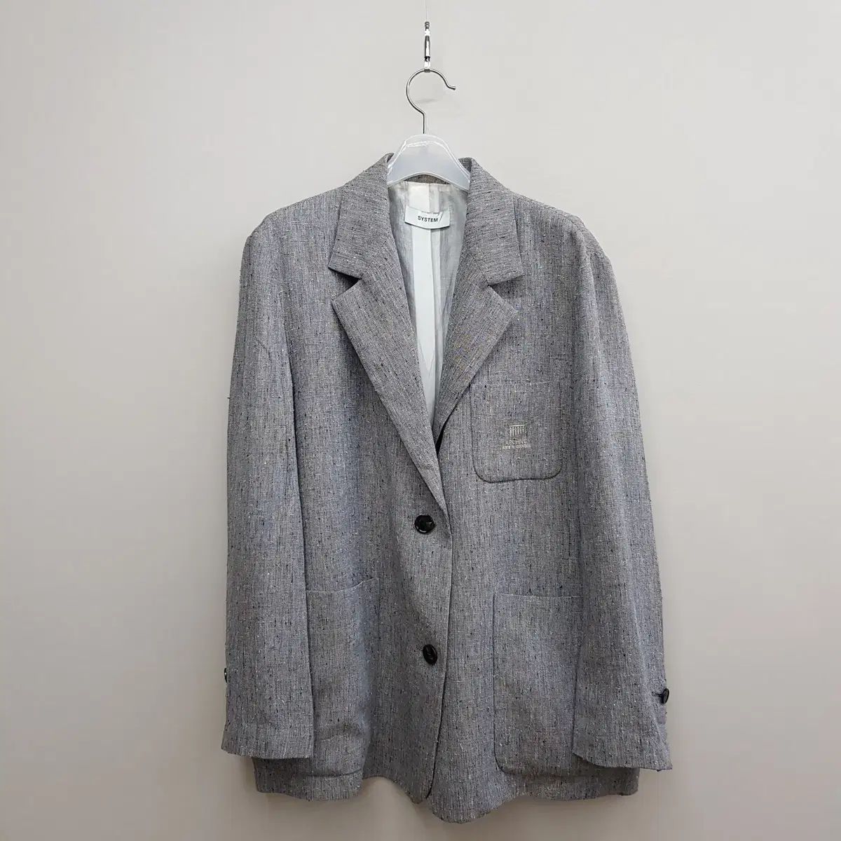 ハンサム システム 2025 リネン ブレンド チェック テーラード ジャケット 82-94-160