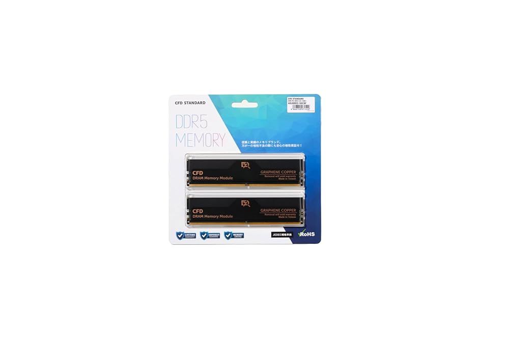 CFD販売 デスクトップPC用メモリ グラフェン 銅箔 ヒートシンク DDR5-6000 16GB×2枚 32GB 相性保証 288pin シー エフ デー販売