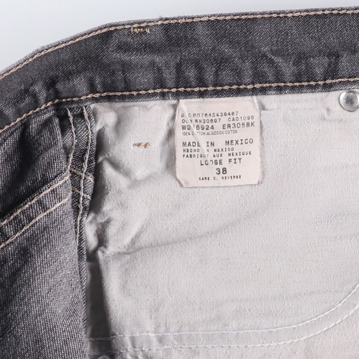 古着 ディッキーズ Dickies Loose Fit ブラックデニムショーツ ハーフ