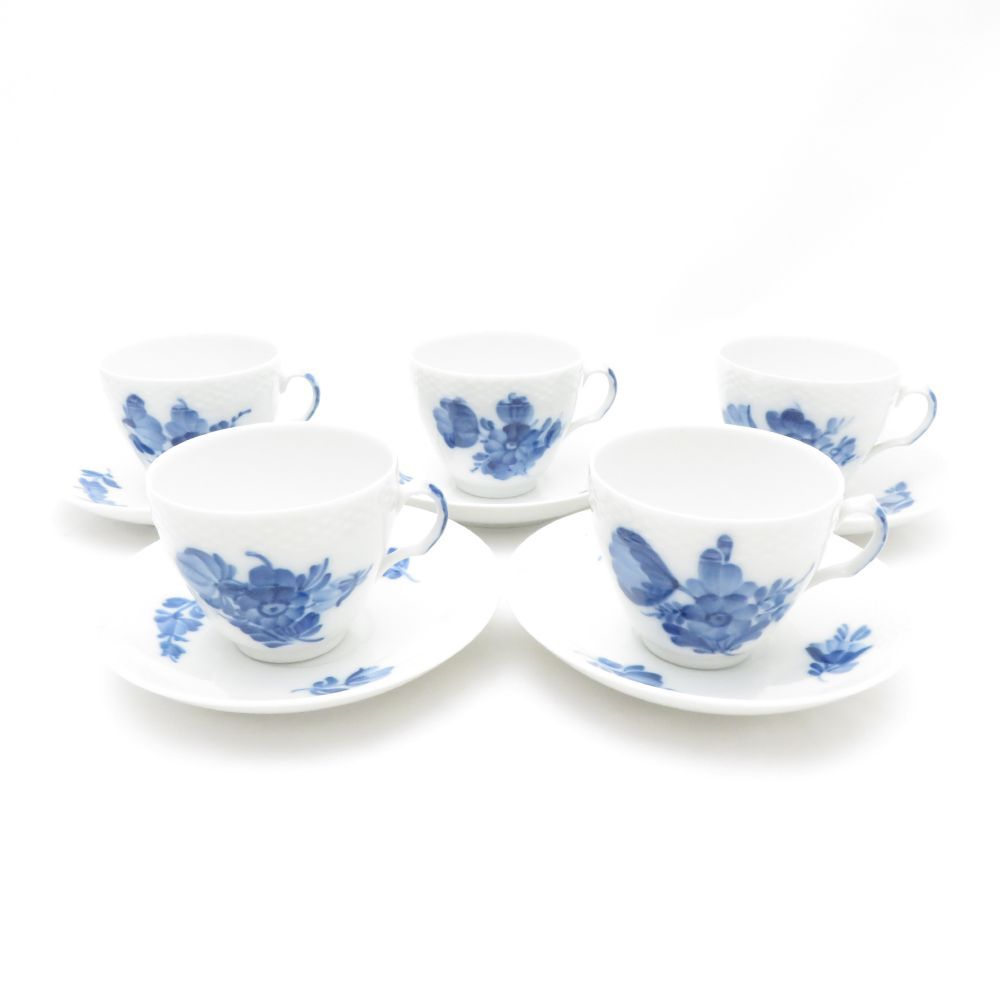ROYAL COPENHAGEN ロイヤルコペンハーゲン ブルーフラワープレイン 10|8194-8261 コーヒーカップ＆ソーサー 5客 セット 珈琲 青 花柄 SU12589S1