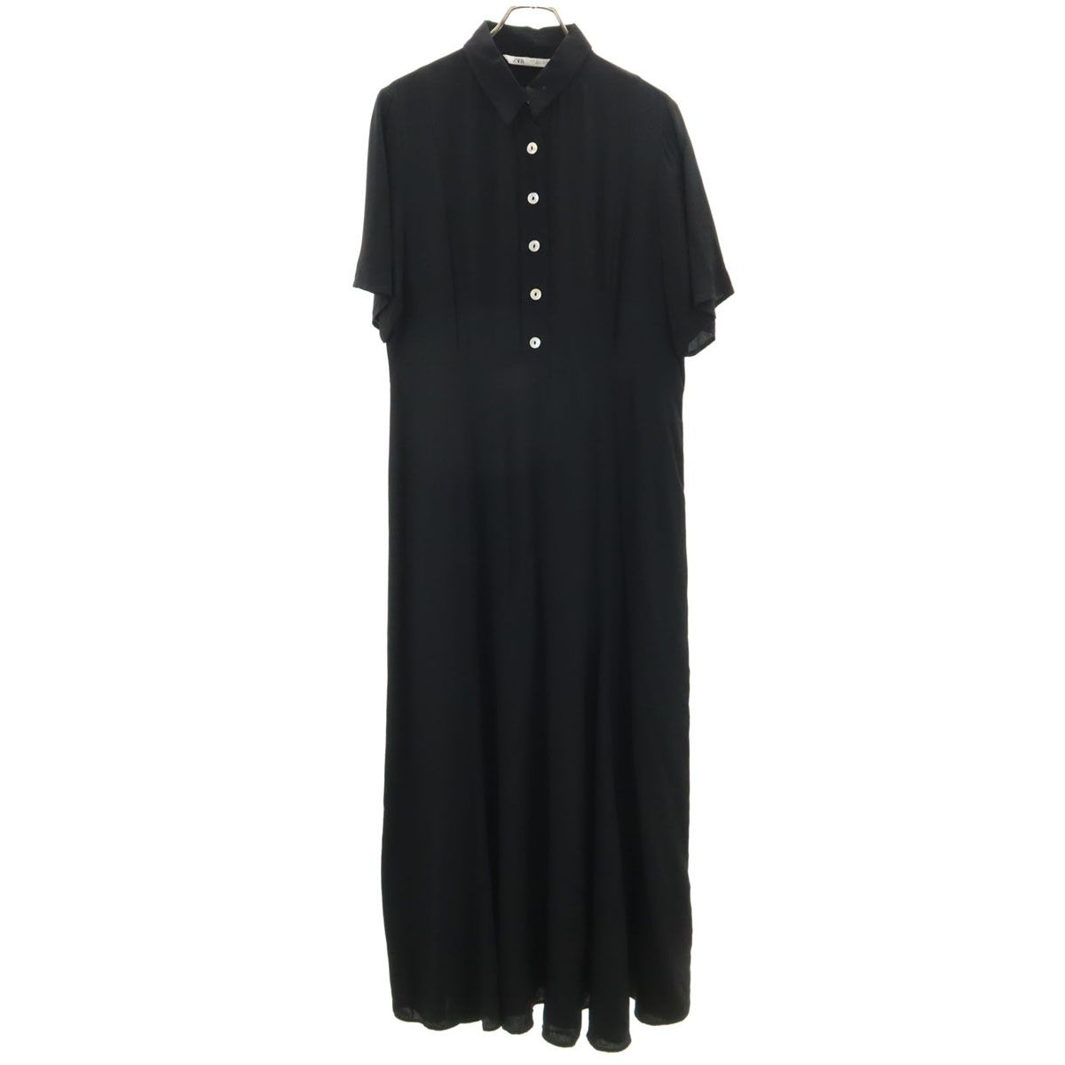 新品ZARA 黒 半袖【上半身は半袖のサマーニット】ロングワンピース ZARA 黒 半袖 ロングワンピース - メルカリ