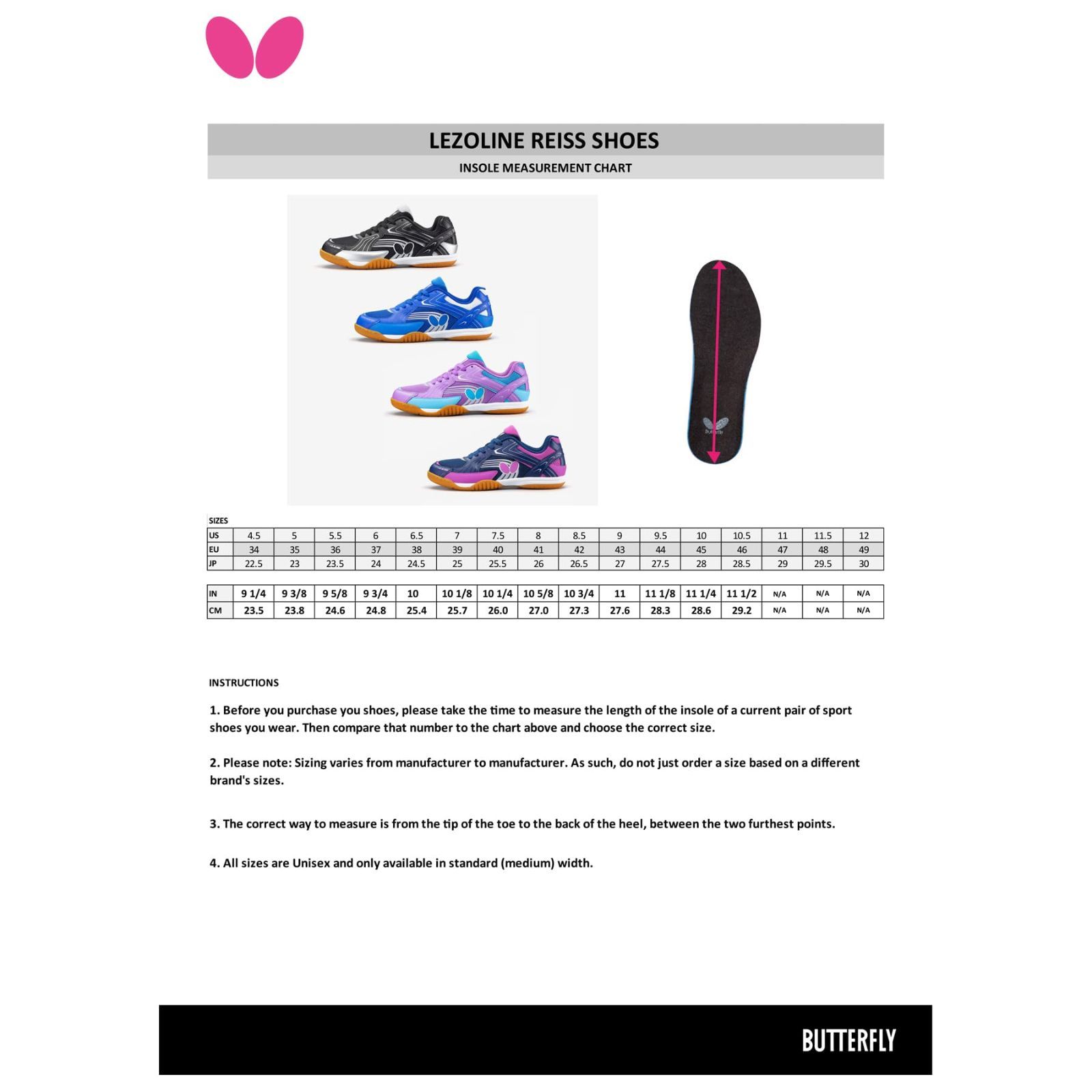 在庫セール】[バタフライ] 卓球シューズ レゾライン レイス 卓球