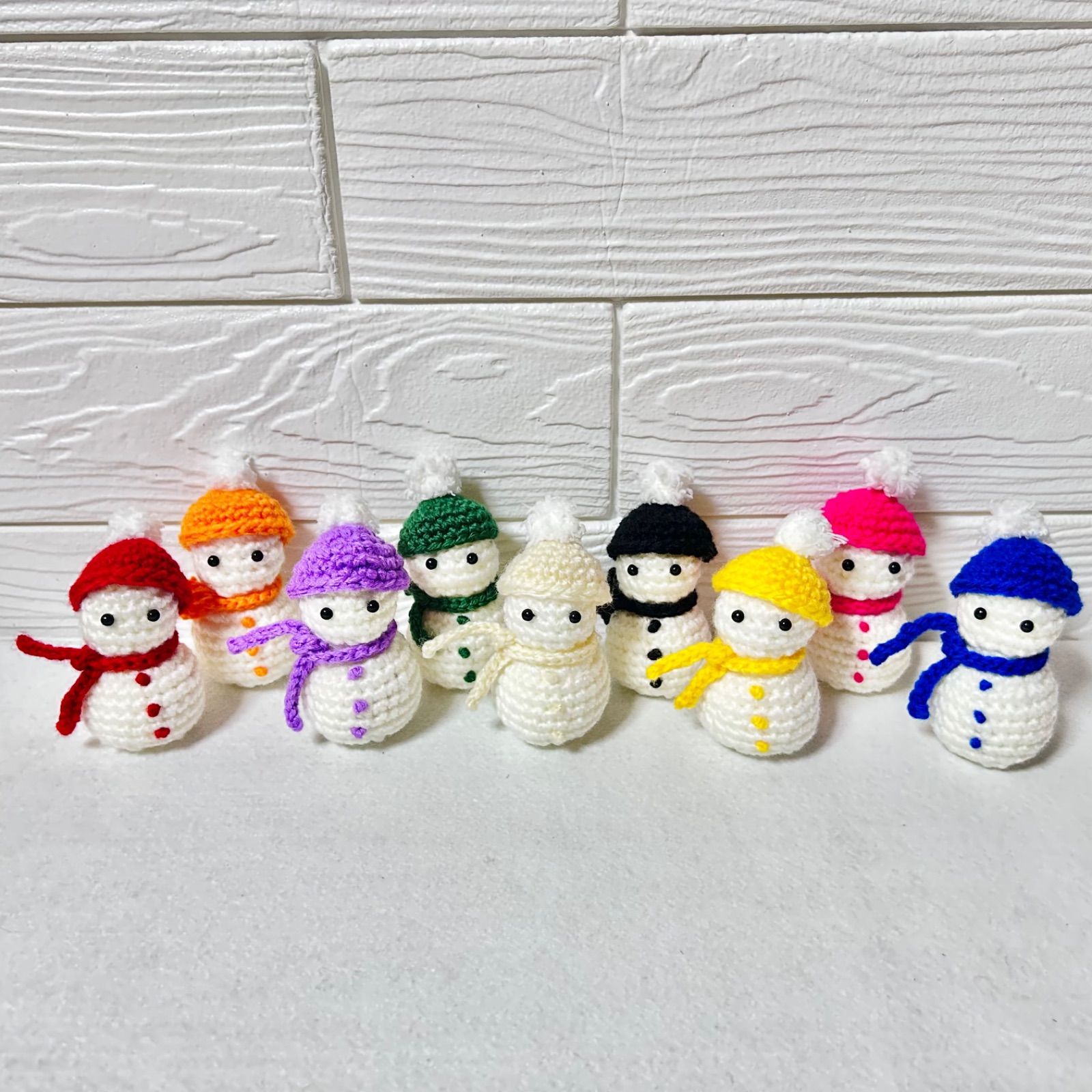 SnowMan スノーマン 雪だるま 推しカラー スノだるま 編み物 あみぐるみ かぎ針編み クリスマス - メルカリ