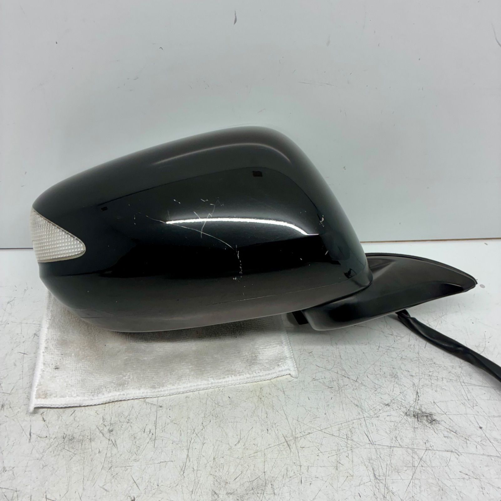ホンダ GE6 GE7 GE8 フィット FIT ドアミラー サイドミラー 右側 運転席側 R 9ピン 9P ウィンカー付 黒 ブラック NH731P P71591