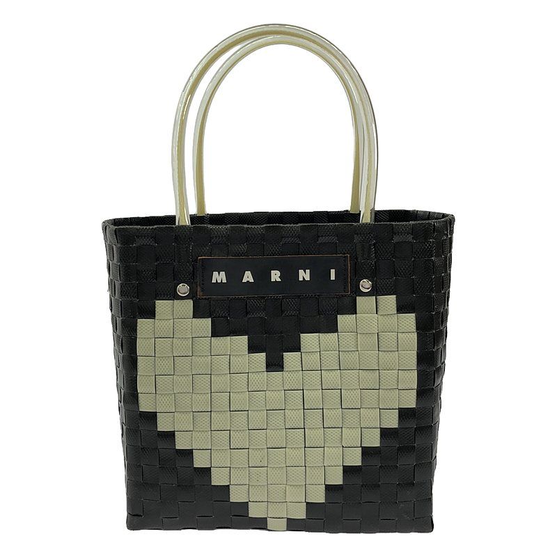 HOT，本物保証 MARNI / マルニ | MARKET LOVE MINI BASKET BAG MARNI MARKET トートバッグ ブラック ハート柄